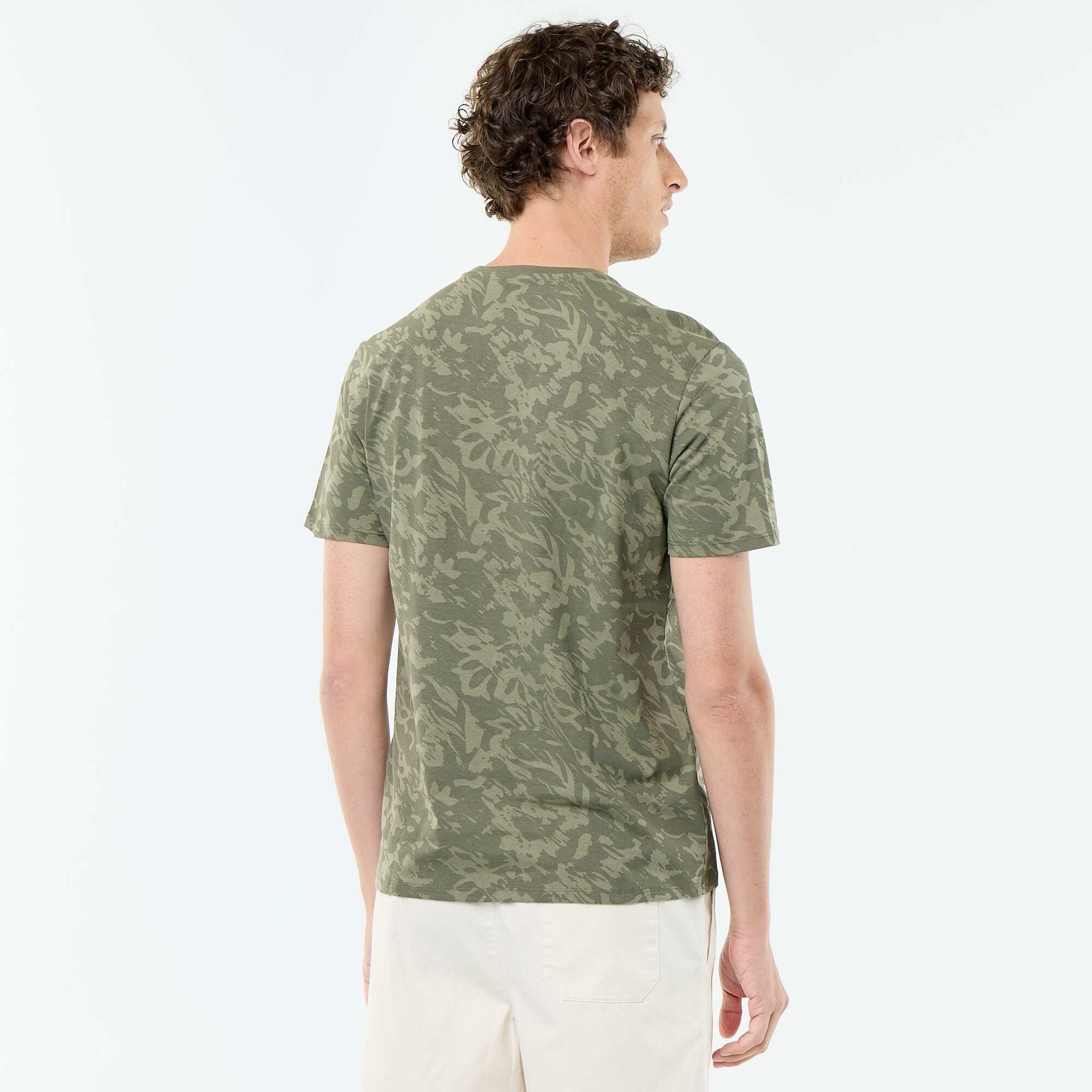 T-shirt imprimé fantaisie à manches courtes KAKI