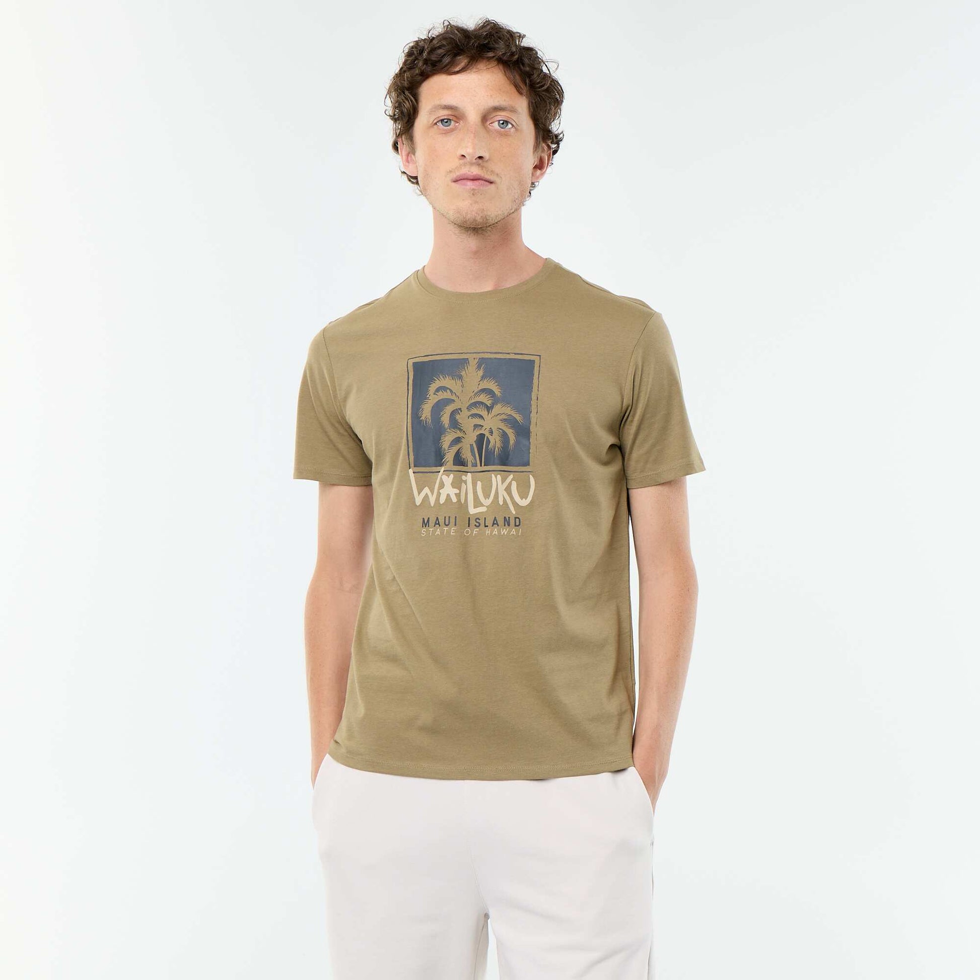 T-shirt imprimé fantaisie à manches courtes VERT