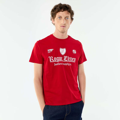 T-shirt imprimé fantaisie à manches courtes ROUGE