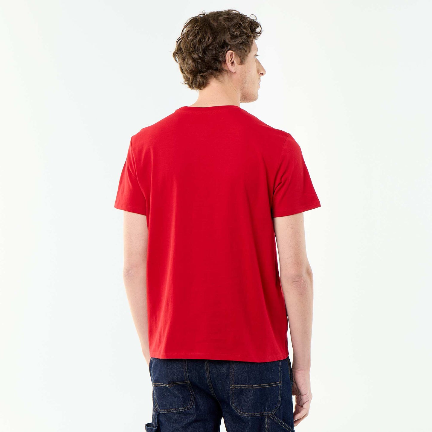 T-shirt imprimé fantaisie à manches courtes ROUGE