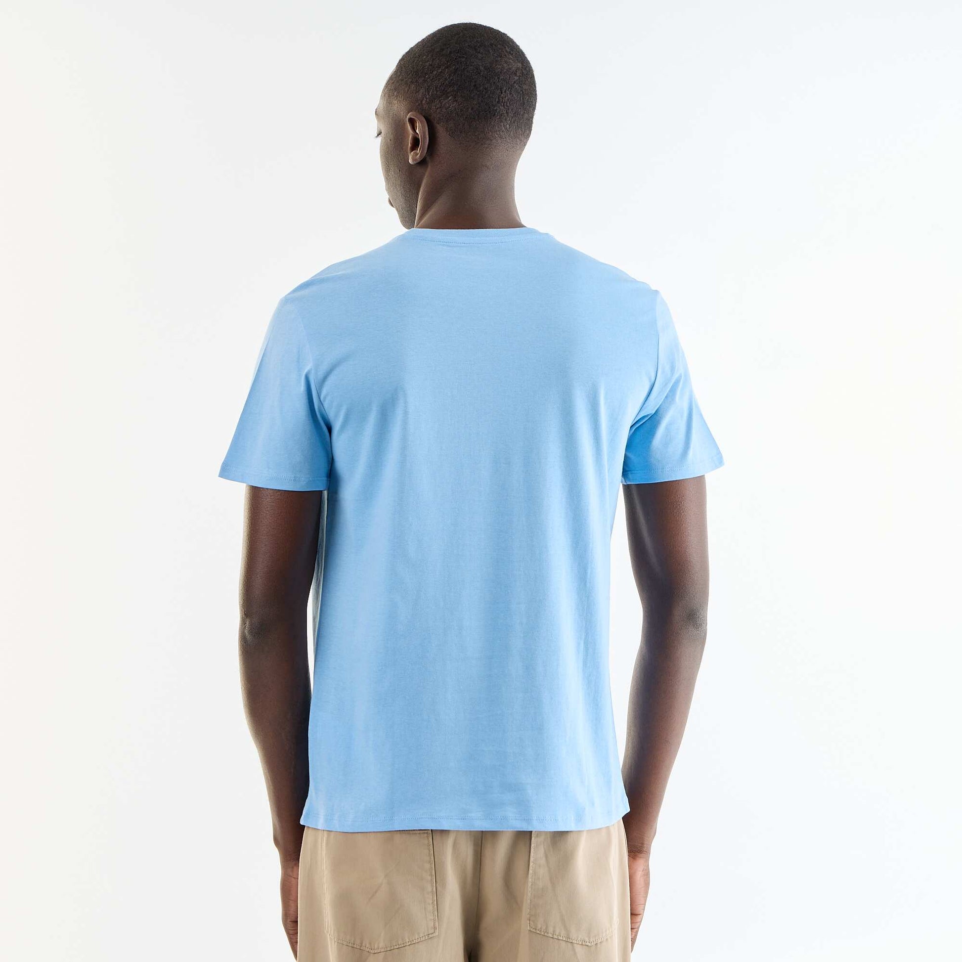 T-shirt homme en coton biologique à col rond BLEU