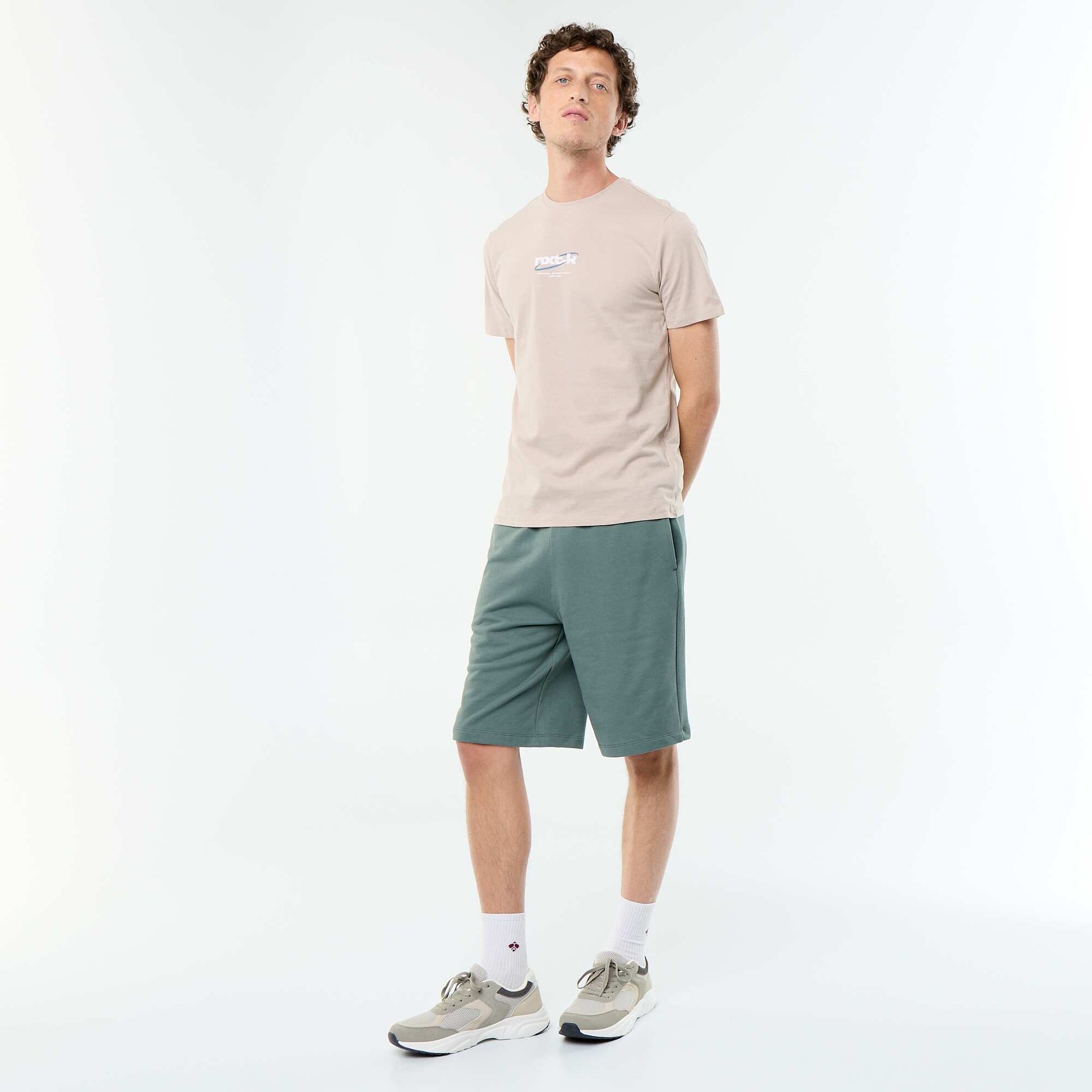 T-shirt imprimé fantaisie à manches courtes BEIGE