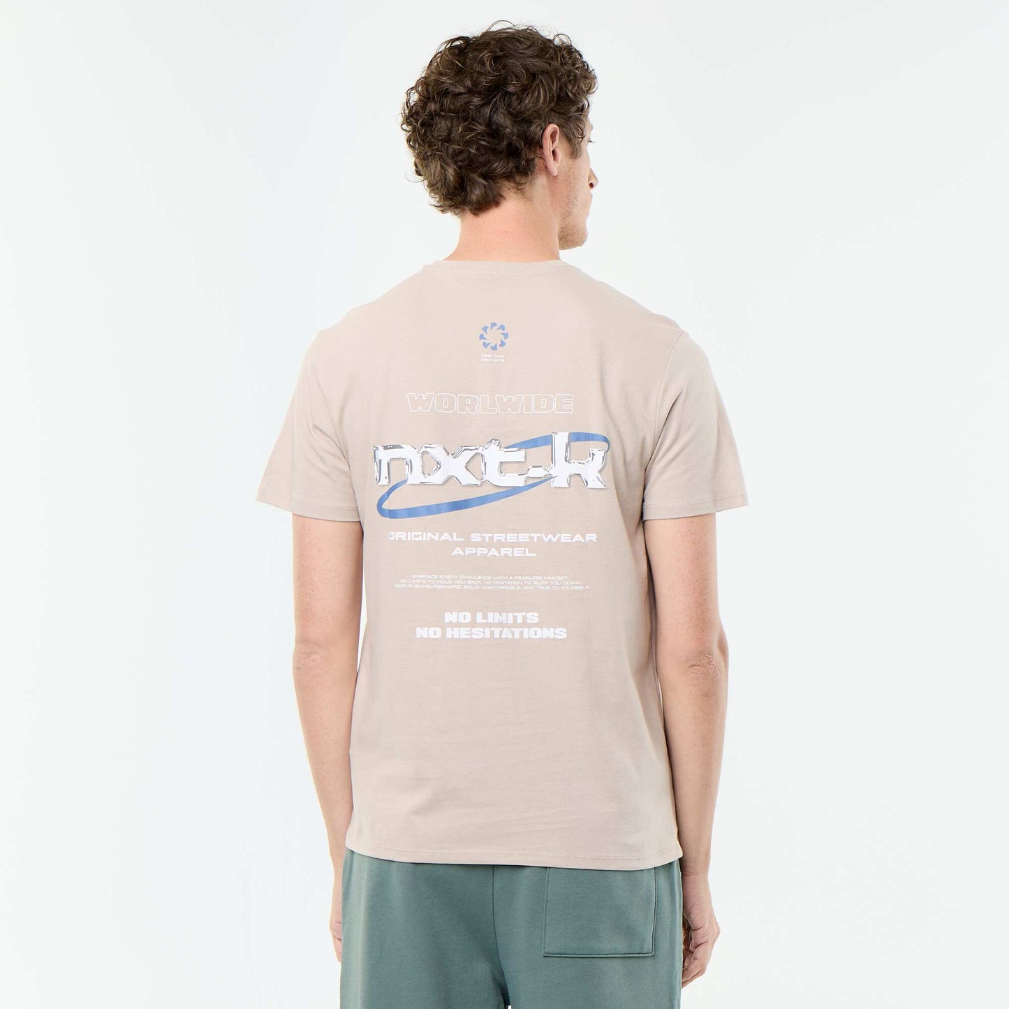 T-shirt imprimé fantaisie à manches courtes BEIGE