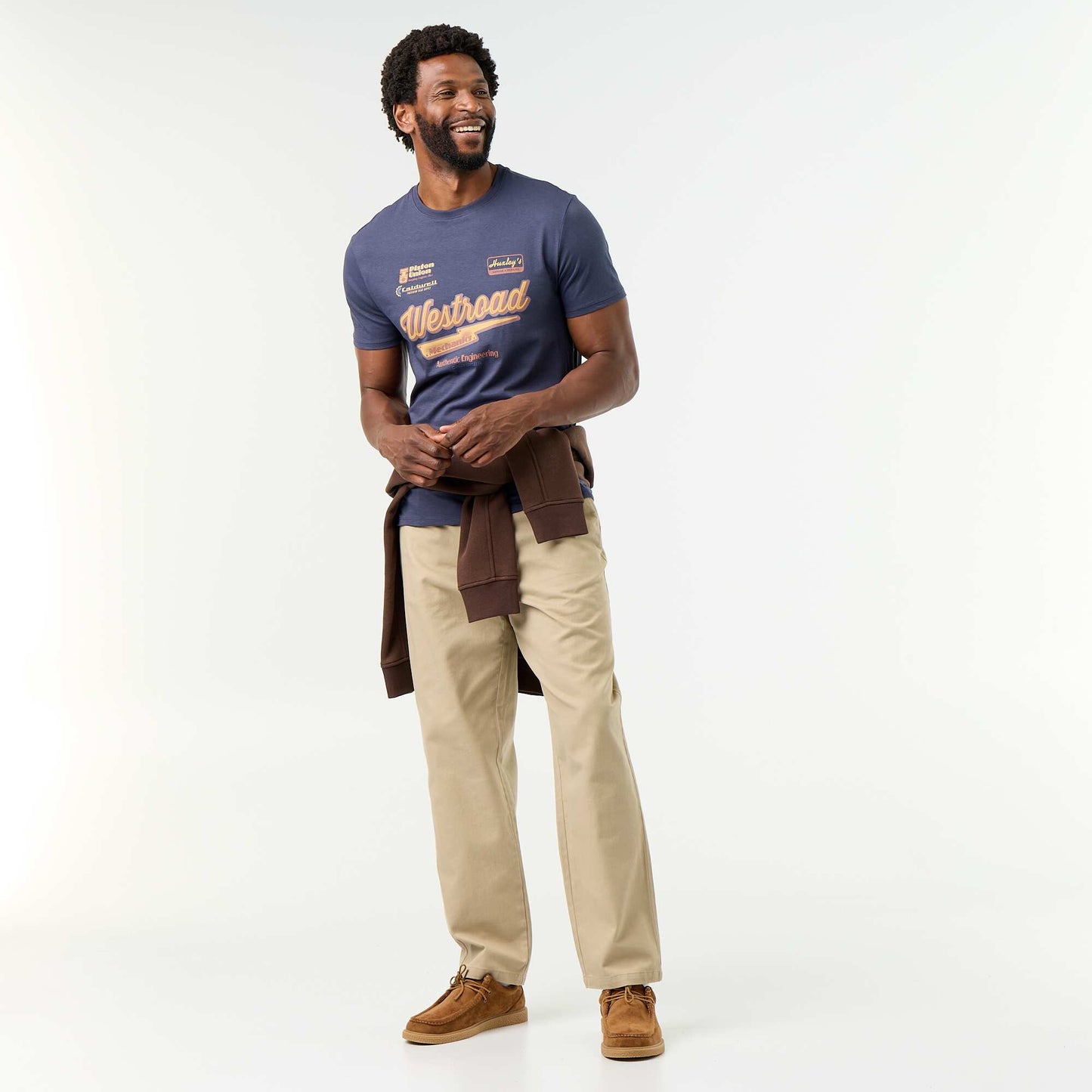 T-shirt imprimé fantaisie à manches courtes BLEU