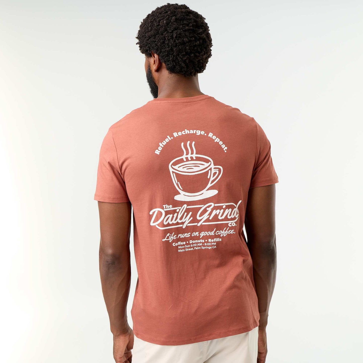 T-shirt imprimé fantaisie à manches courtes MARRON