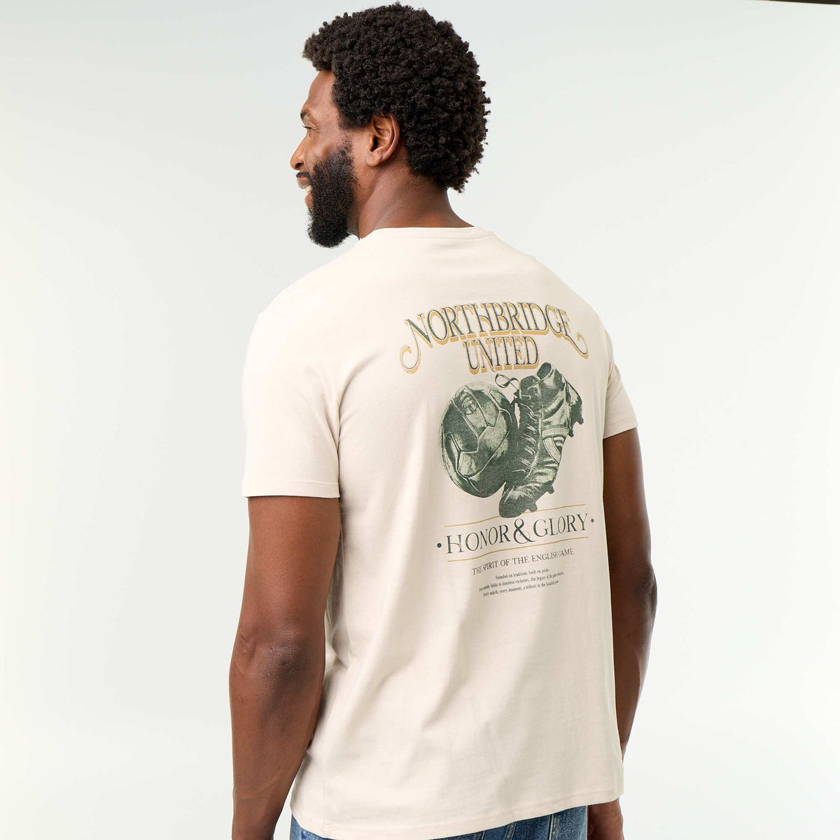 T-shirt imprimé fantaisie à manches courtes BEIGE