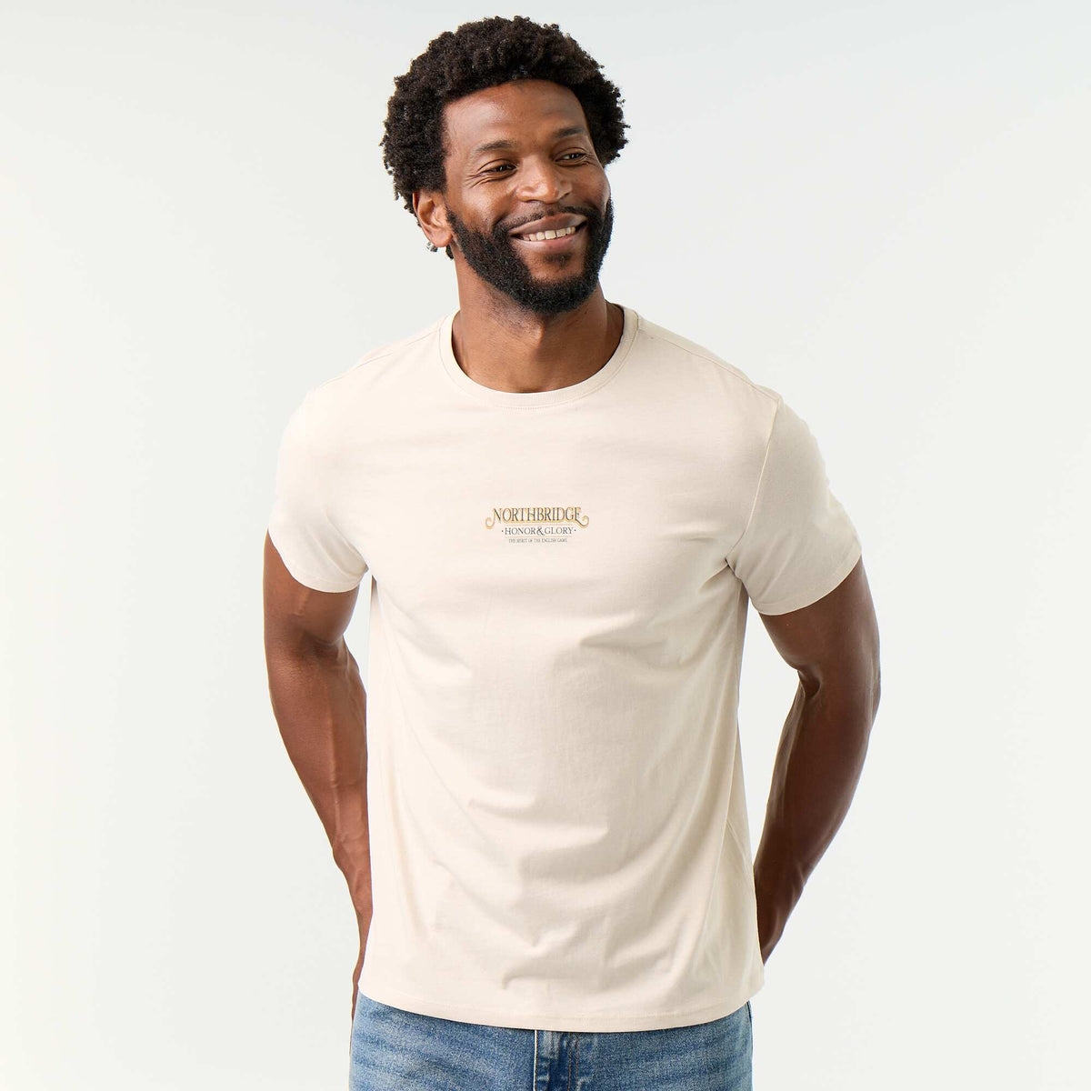 T-shirt imprimé fantaisie à manches courtes BEIGE