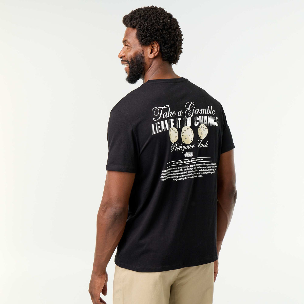 T-shirt imprimé fantaisie à manches courtes NOIR