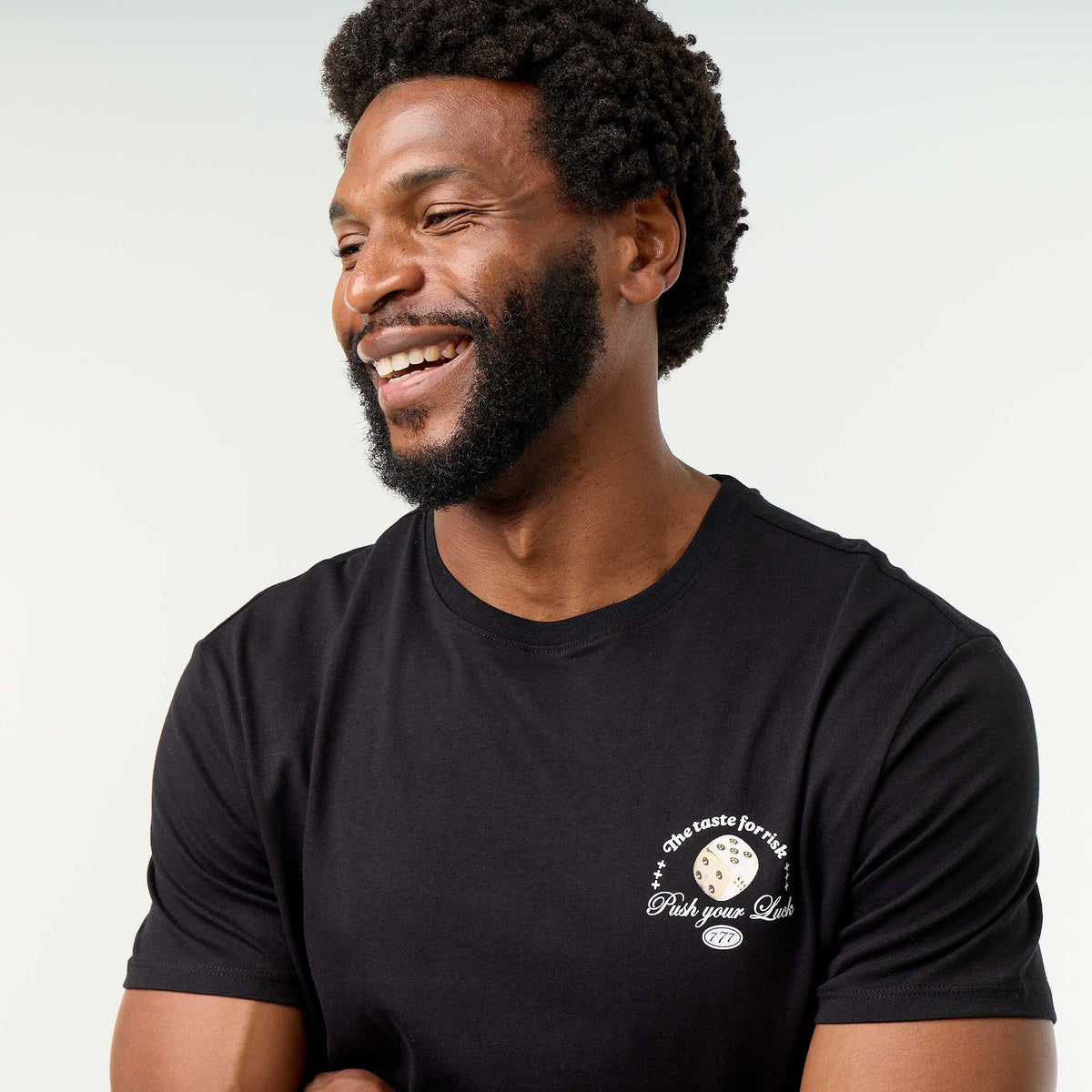 T-shirt imprimé fantaisie à manches courtes NOIR