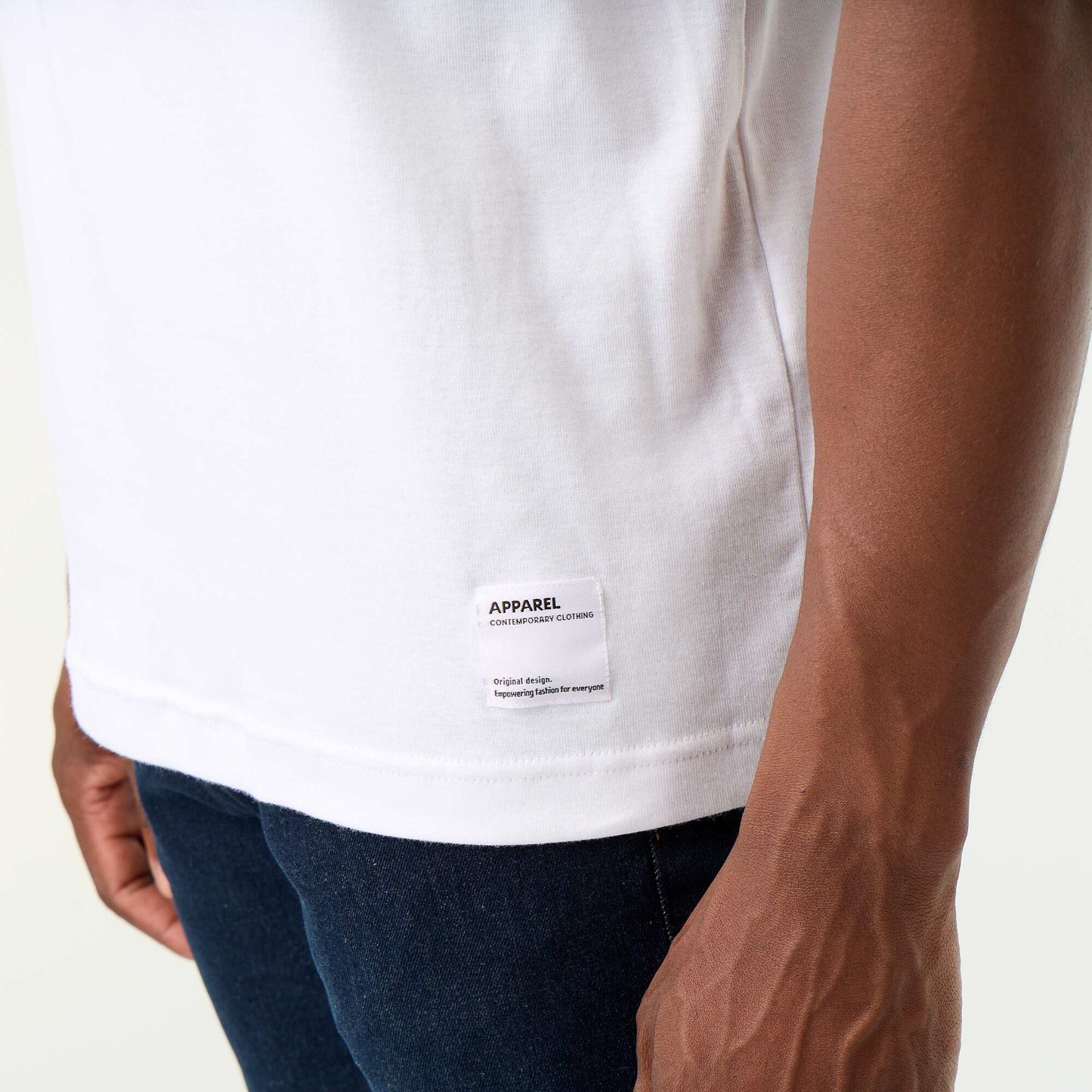 T-shirt homme en coton à col rond coupe confort BLANC
