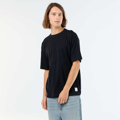 T-shirt homme en coton à col rond NOIR