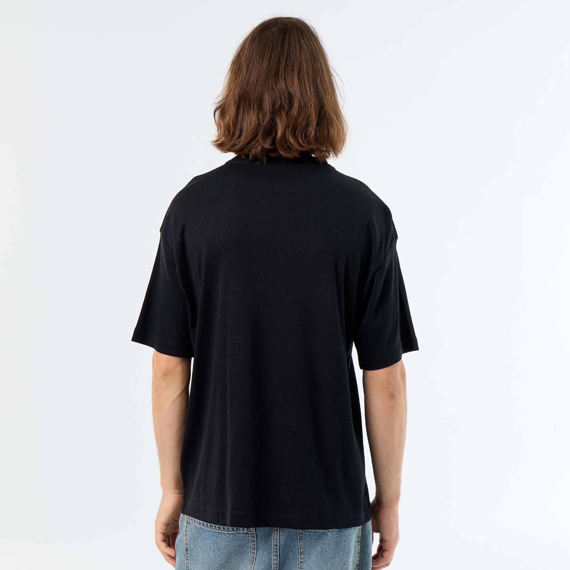 T-shirt homme en coton à col rond NOIR