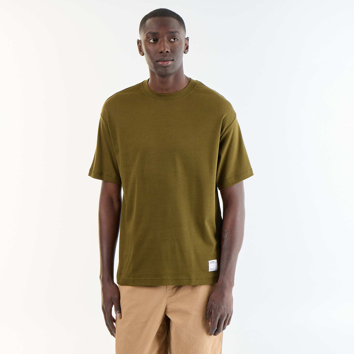 T-shirt homme en coton à col rond VERT