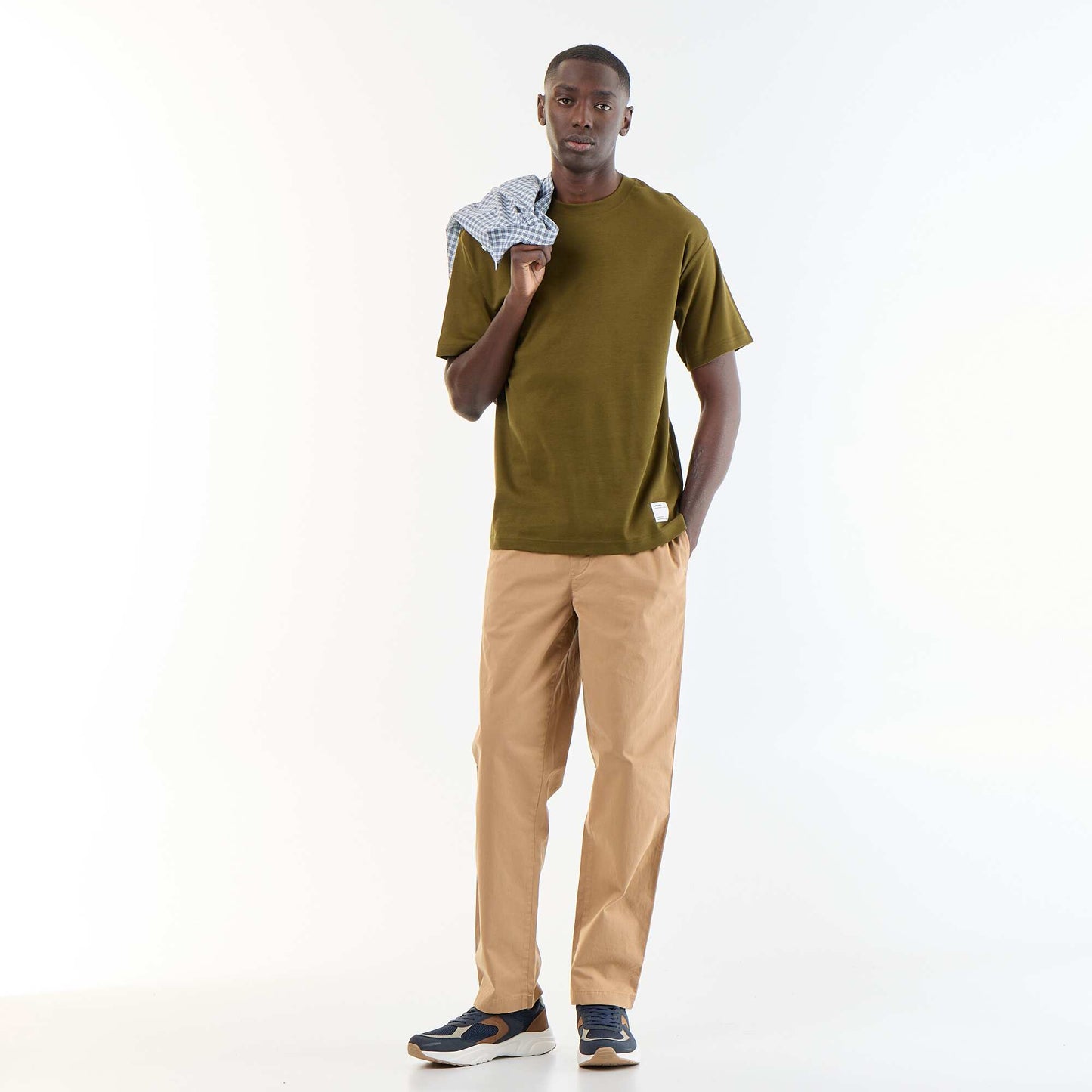 T-shirt homme en coton à col rond VERT