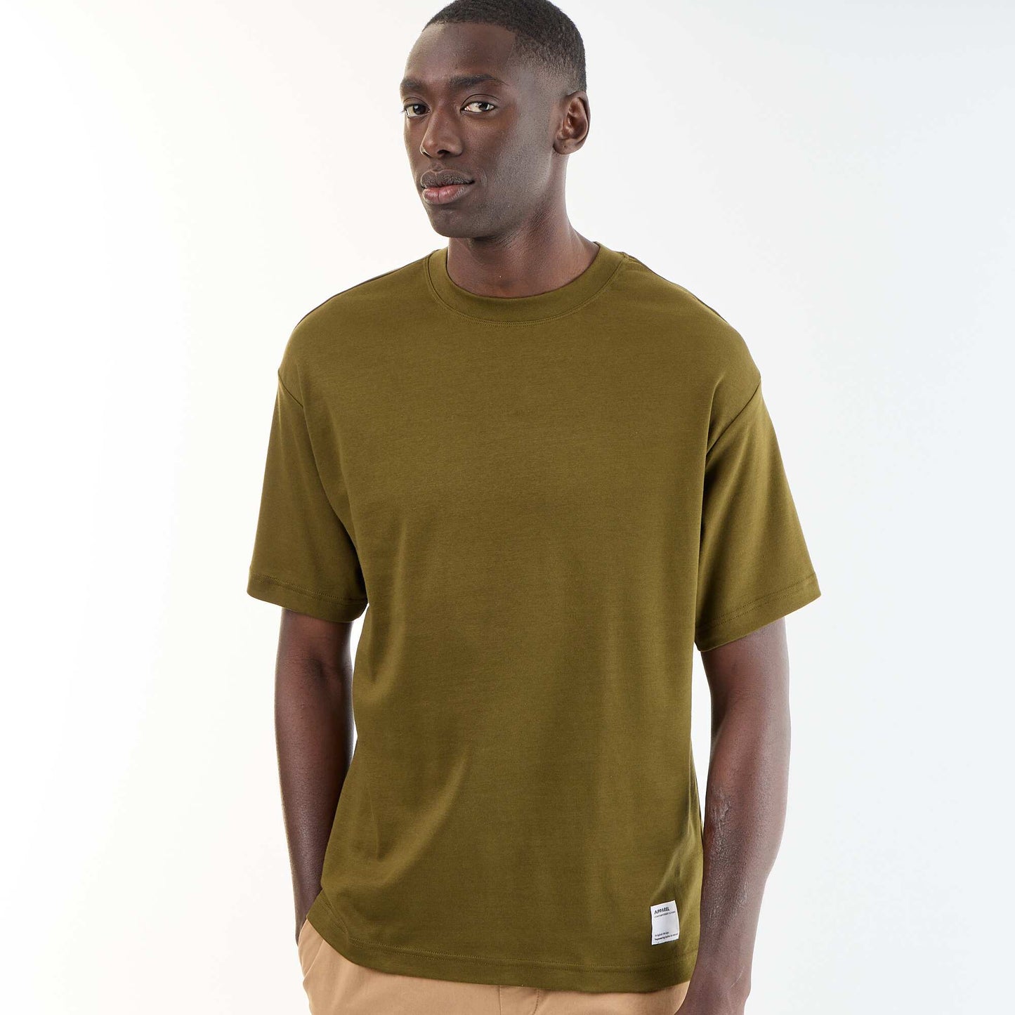 T-shirt homme en coton à col rond VERT