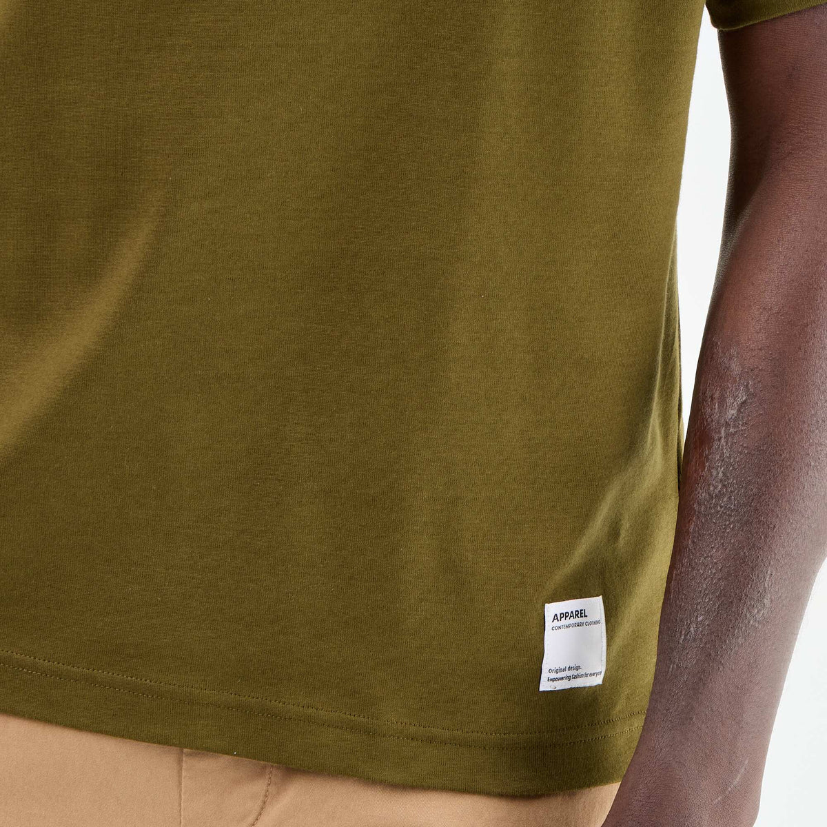 T-shirt homme en coton à col rond VERT