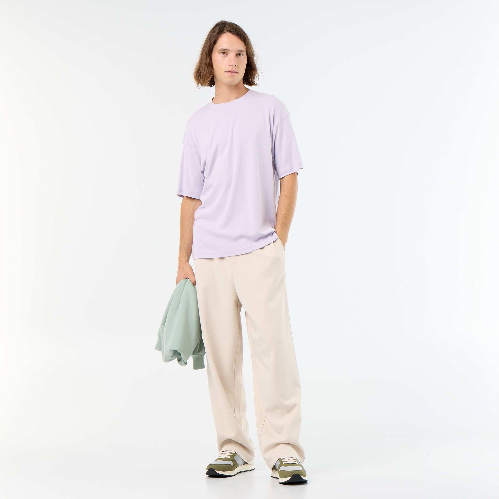 T-shirt en coton à col rond homme ROSE