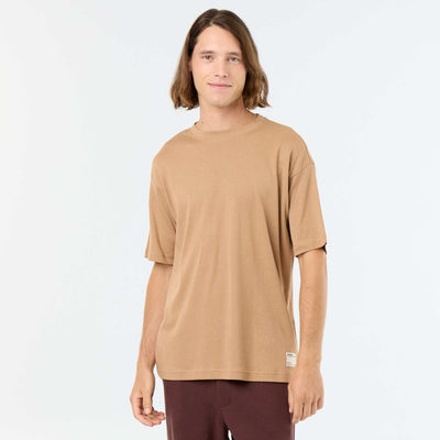 T-shirt Homme en coton à col rond BEIGE