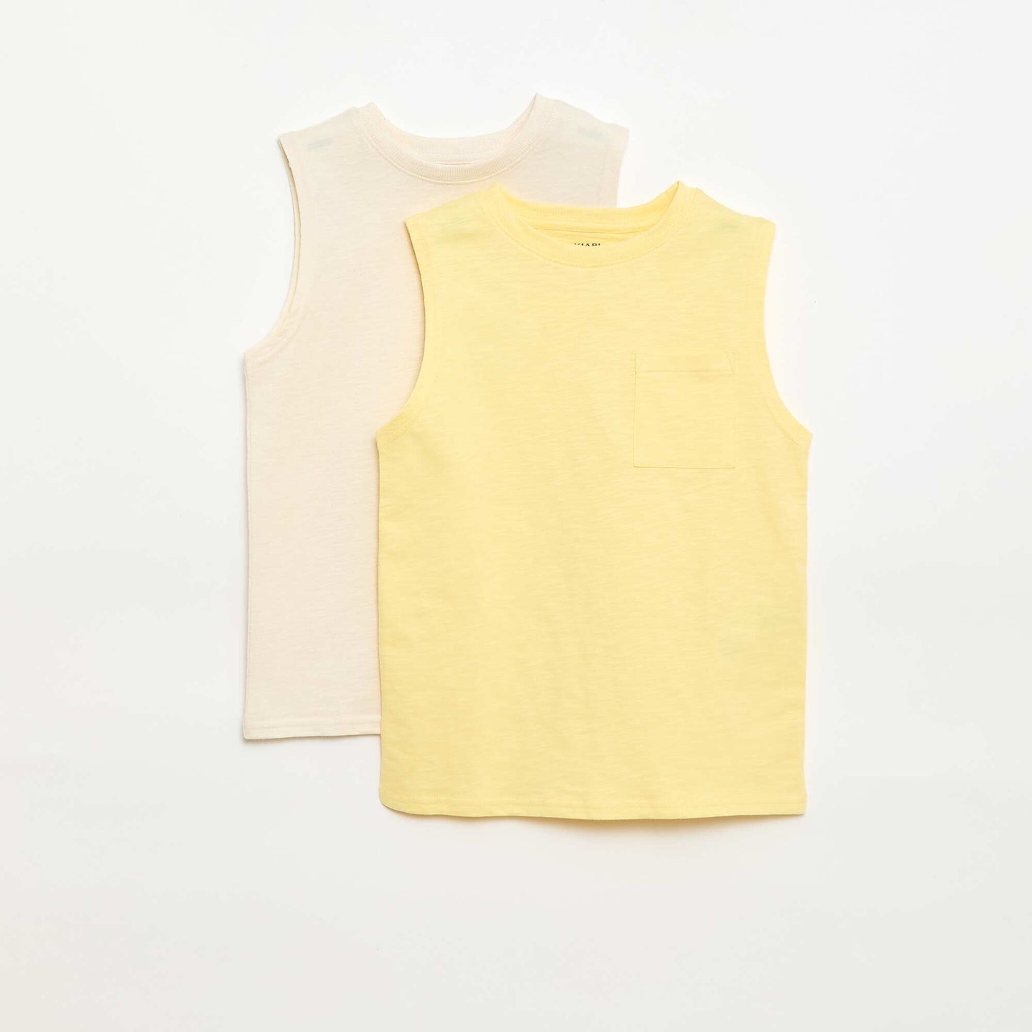 Lot de 2 débardeurs avec poche poitrine JAUNE