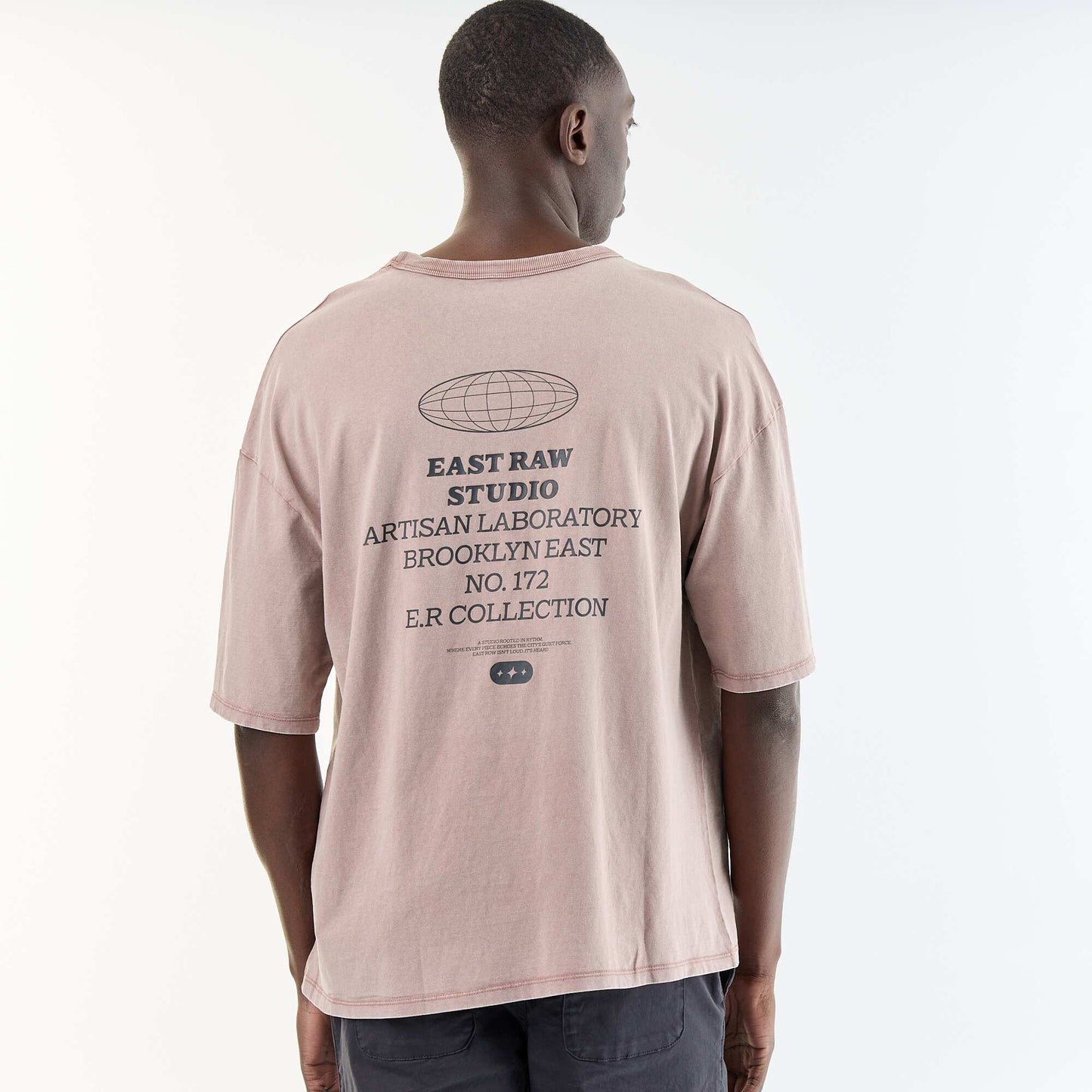 T-shirt en coton à col rond pour homme ROSE