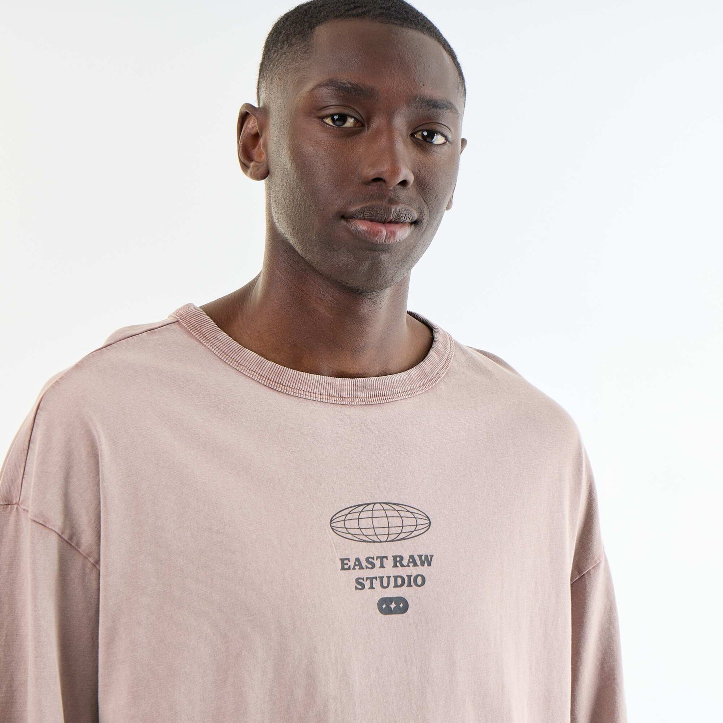 T-shirt en coton à col rond pour homme ROSE