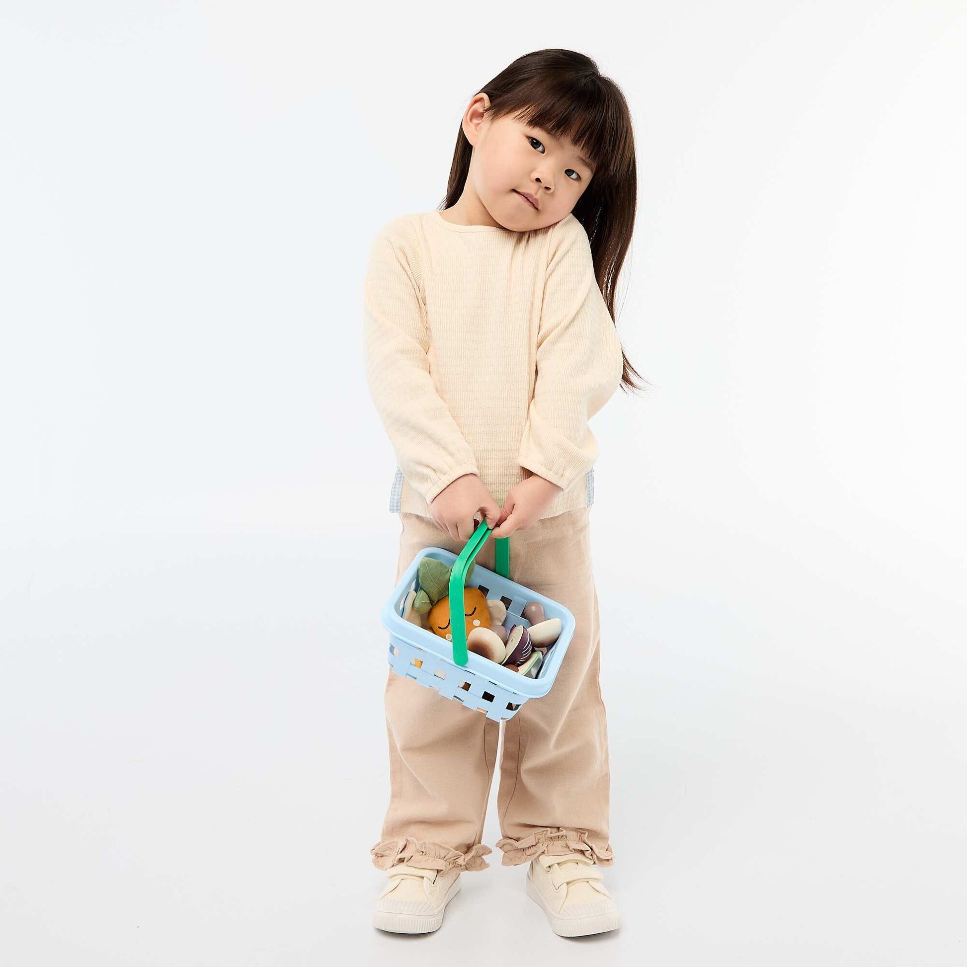 T-shirt en maille rib avec nœuds fantaisie BEIGE
