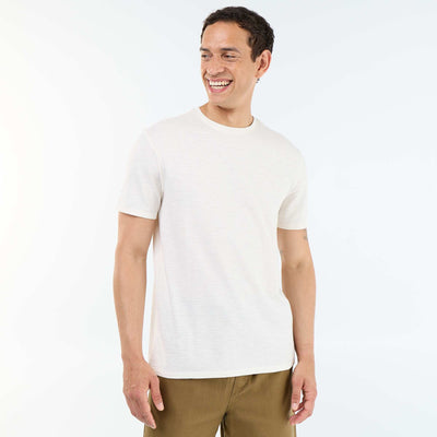 Tee-shirt uni à manches courtes BLANC