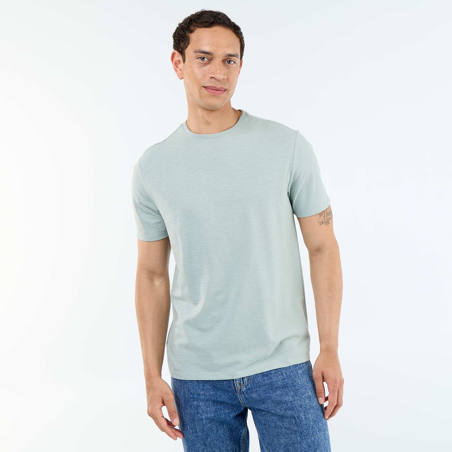 Tee-shirt uni à manches courtes VERT
