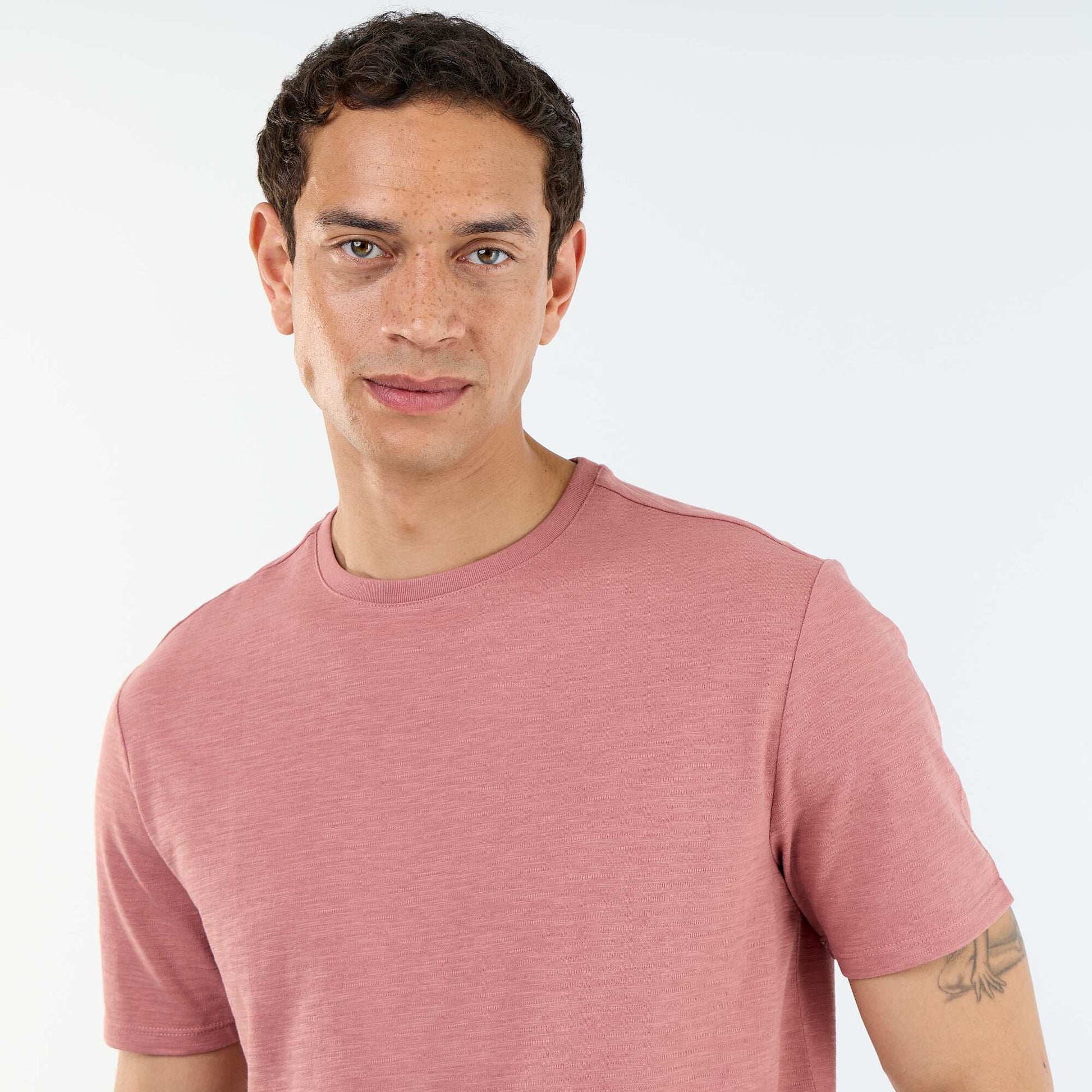 Tee-shirt uni à manches courtes ROSE