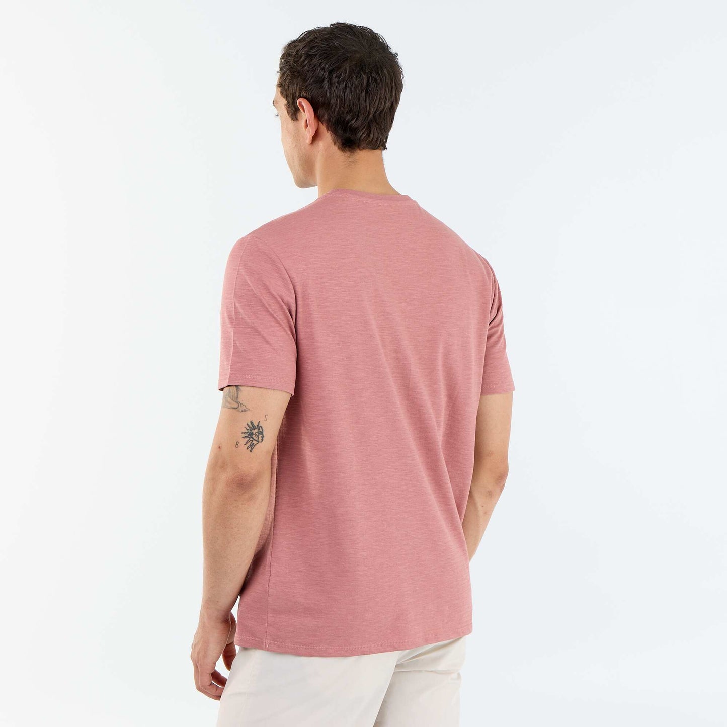 Tee-shirt uni à manches courtes ROSE