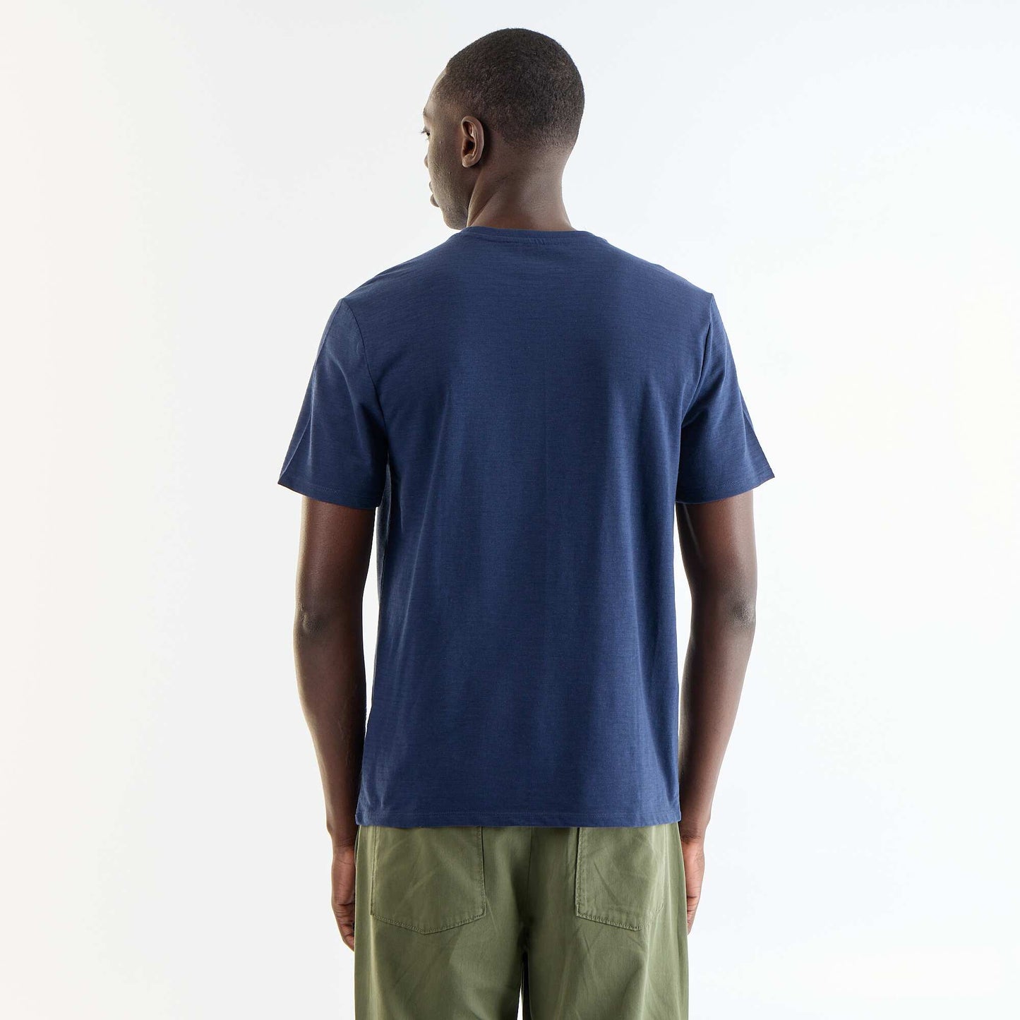 T-shirt homme uni à manches courtes et col rond NOIR