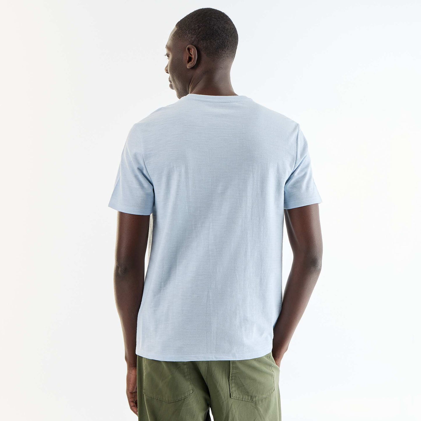 T-shirt homme uni à col rond BLEU