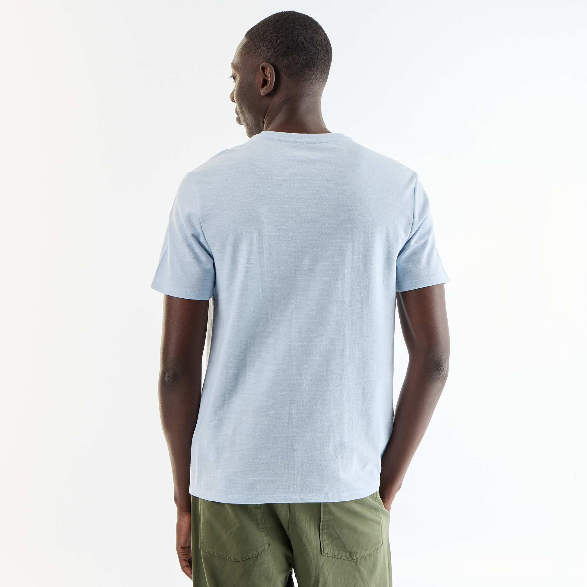 T-shirt homme uni à col rond BLEU