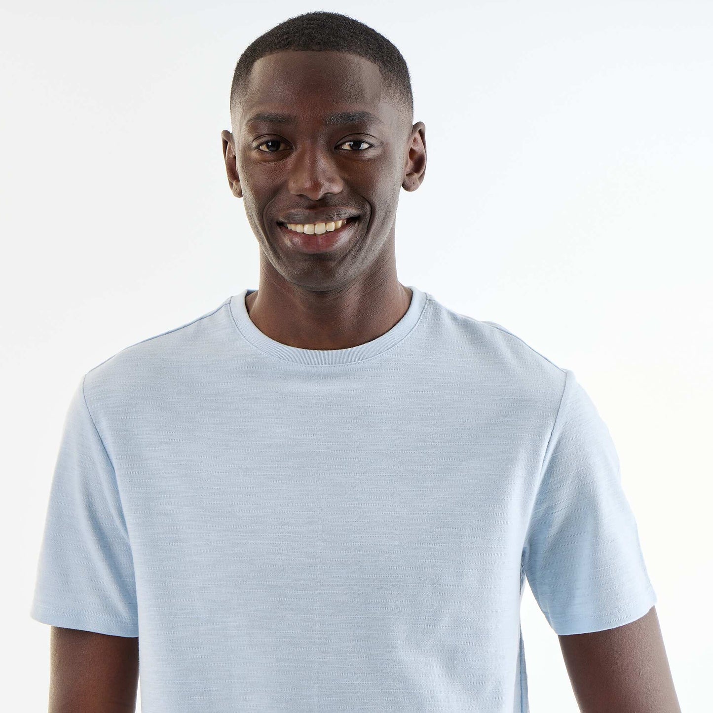 T-shirt homme uni à col rond BLEU