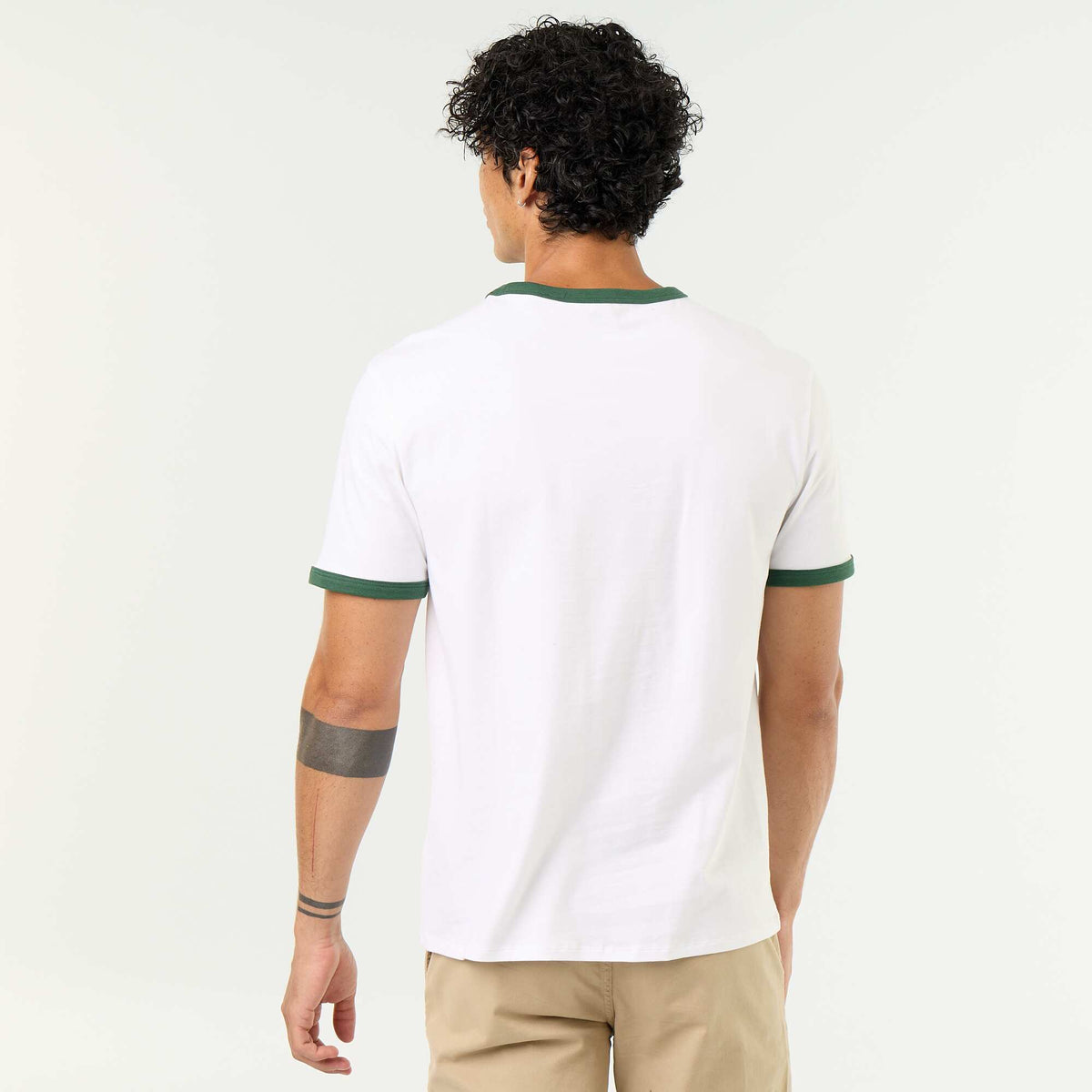 T-shirt Homme en coton uni à col rond VERT