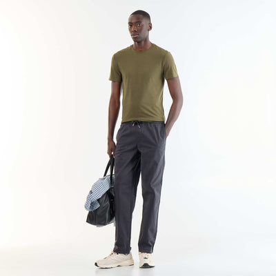 Pantalon matière effet peau de pêche NOIR