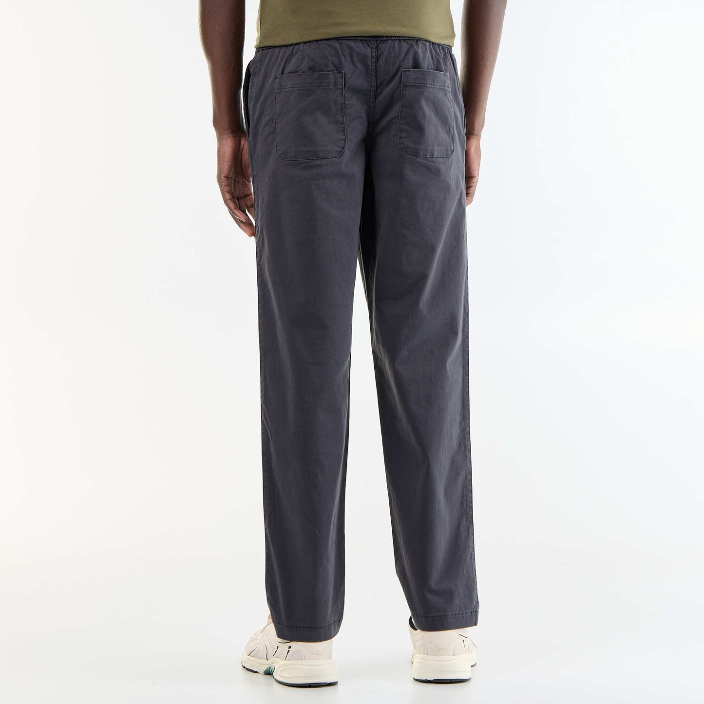 Pantalon matière effet peau de pêche NOIR