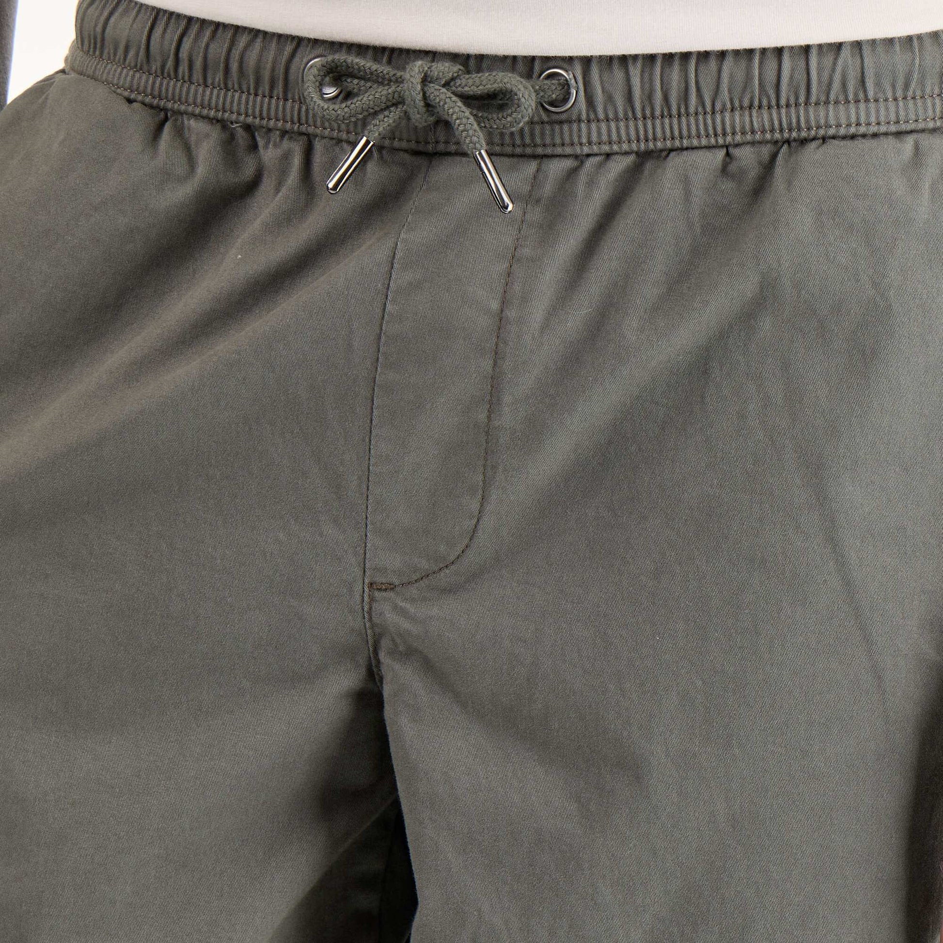 Pantalon matière effet peau de pêche KAKI