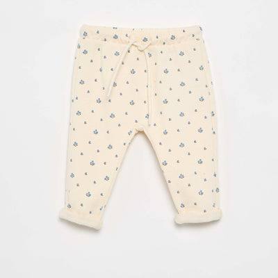 Pantalon jogging à motif BLANC
