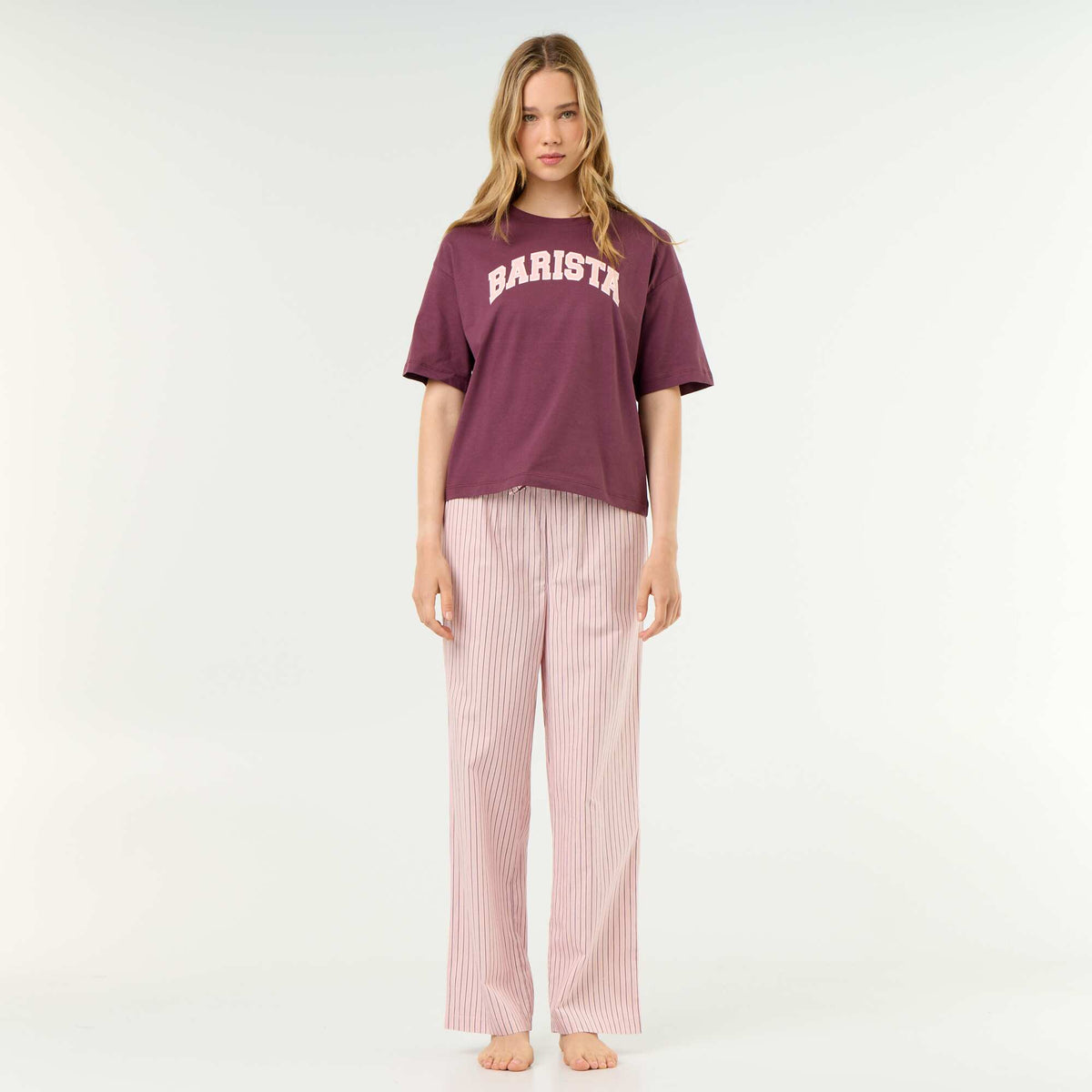 Ensemble de pyjama en coton - T-shirt + pantalon BLEU