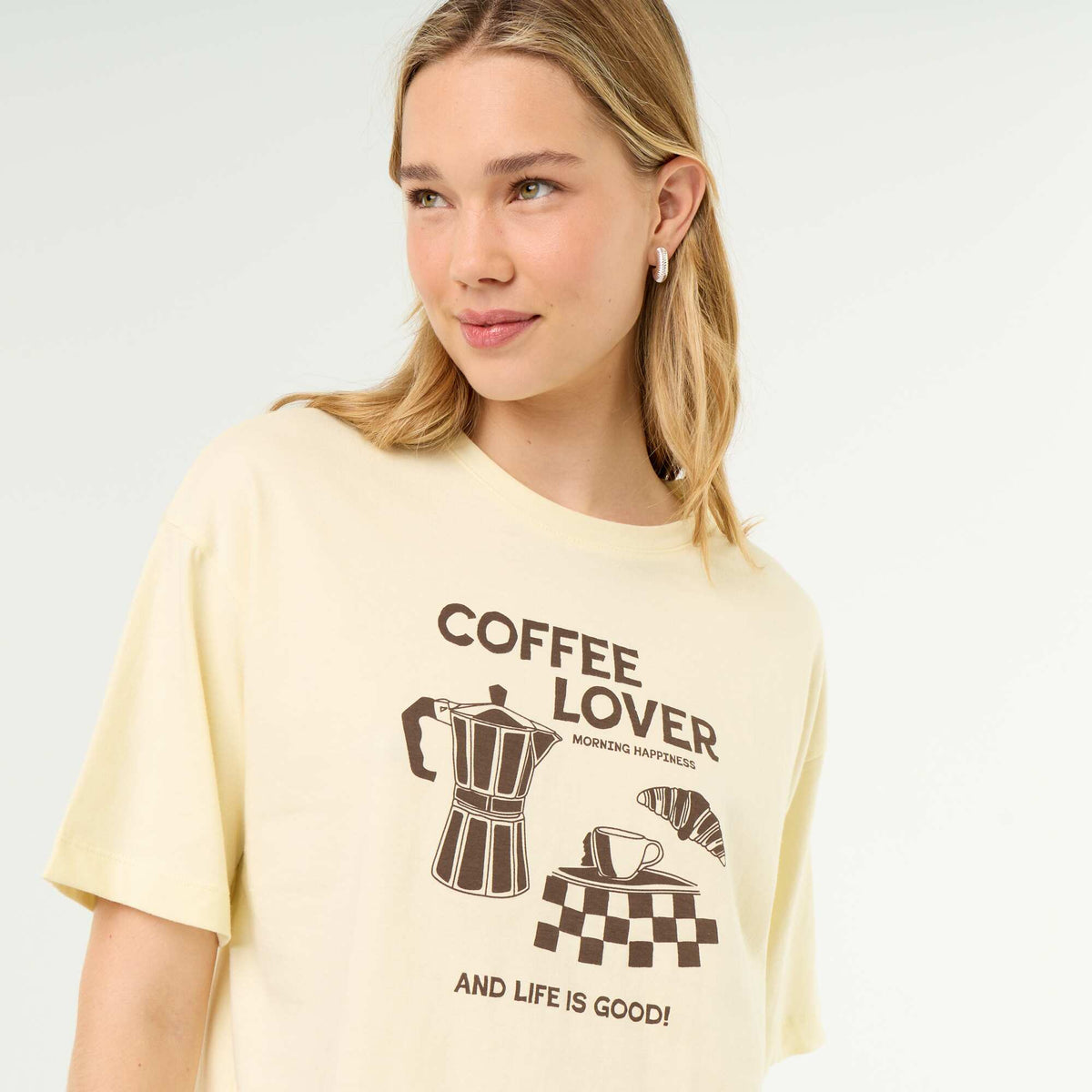 Ensemble de pyjama en coton - T-shirt + pantalon JAUNE