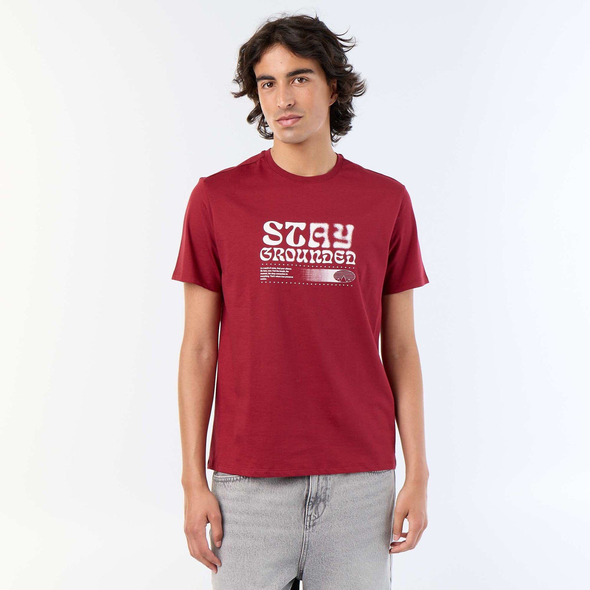T-shirt homme en coton biologique imprimé ROUGE