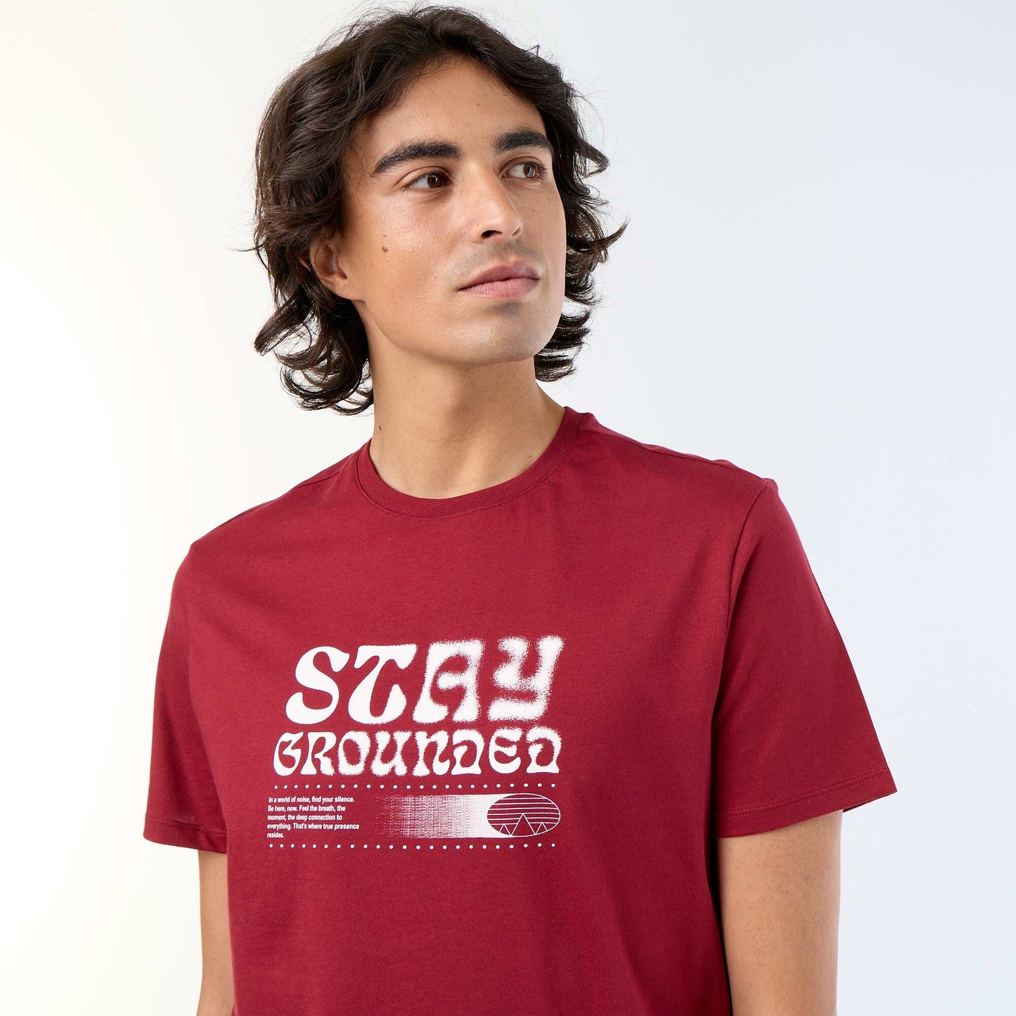 T-shirt homme en coton biologique imprimé ROUGE