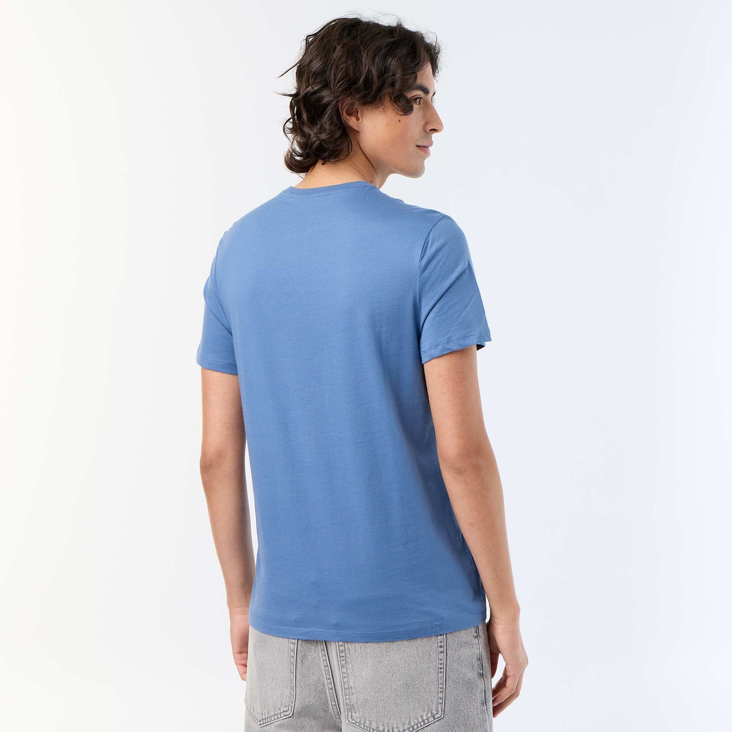 T-shirt homme en coton biologique à imprimé BLEU