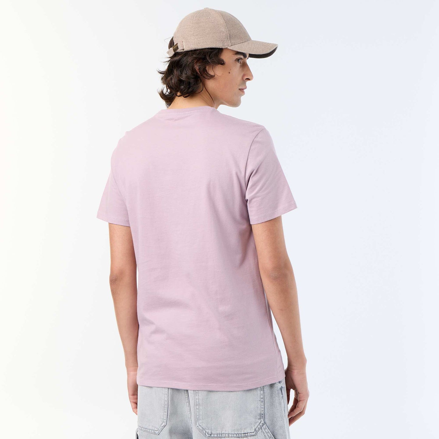 T-shirt en coton imprimé à col rond homme VIOLET