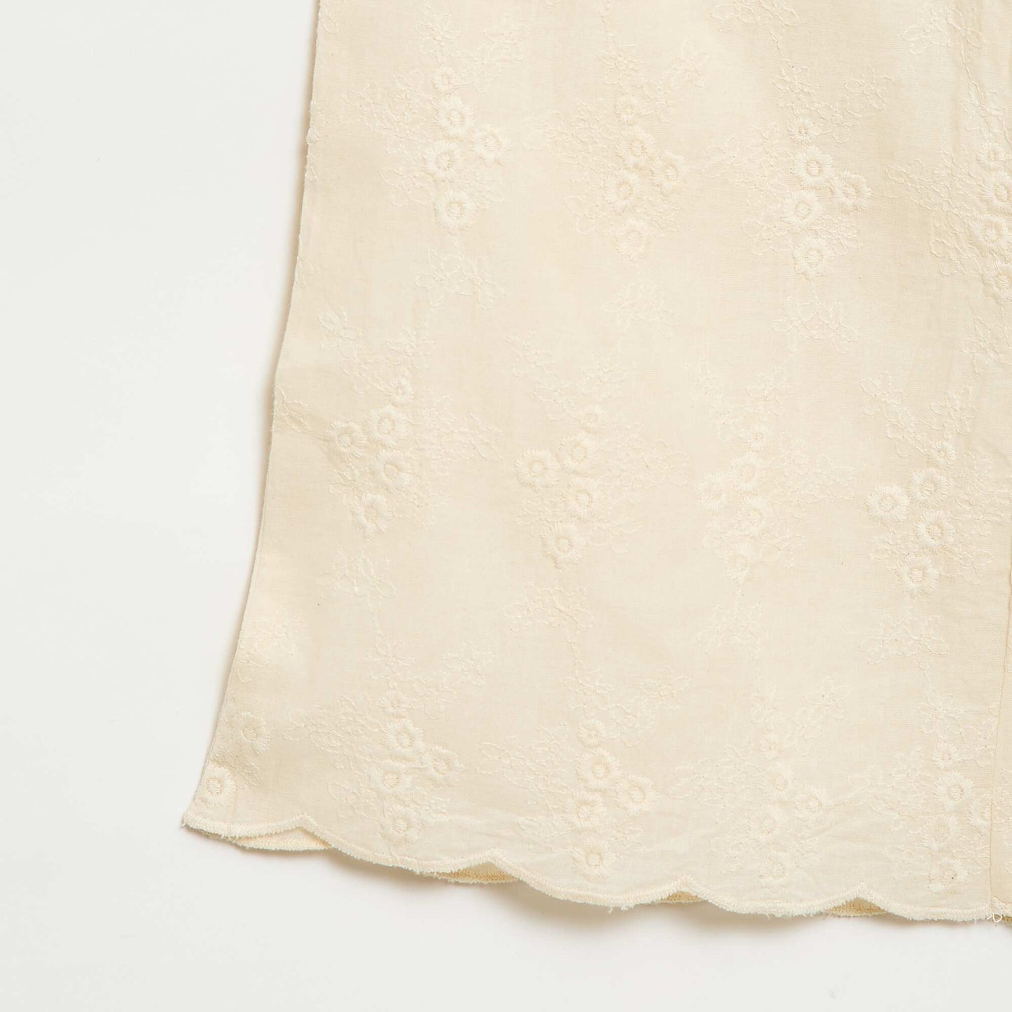 Pantalon en popeline avec broderies BLANC