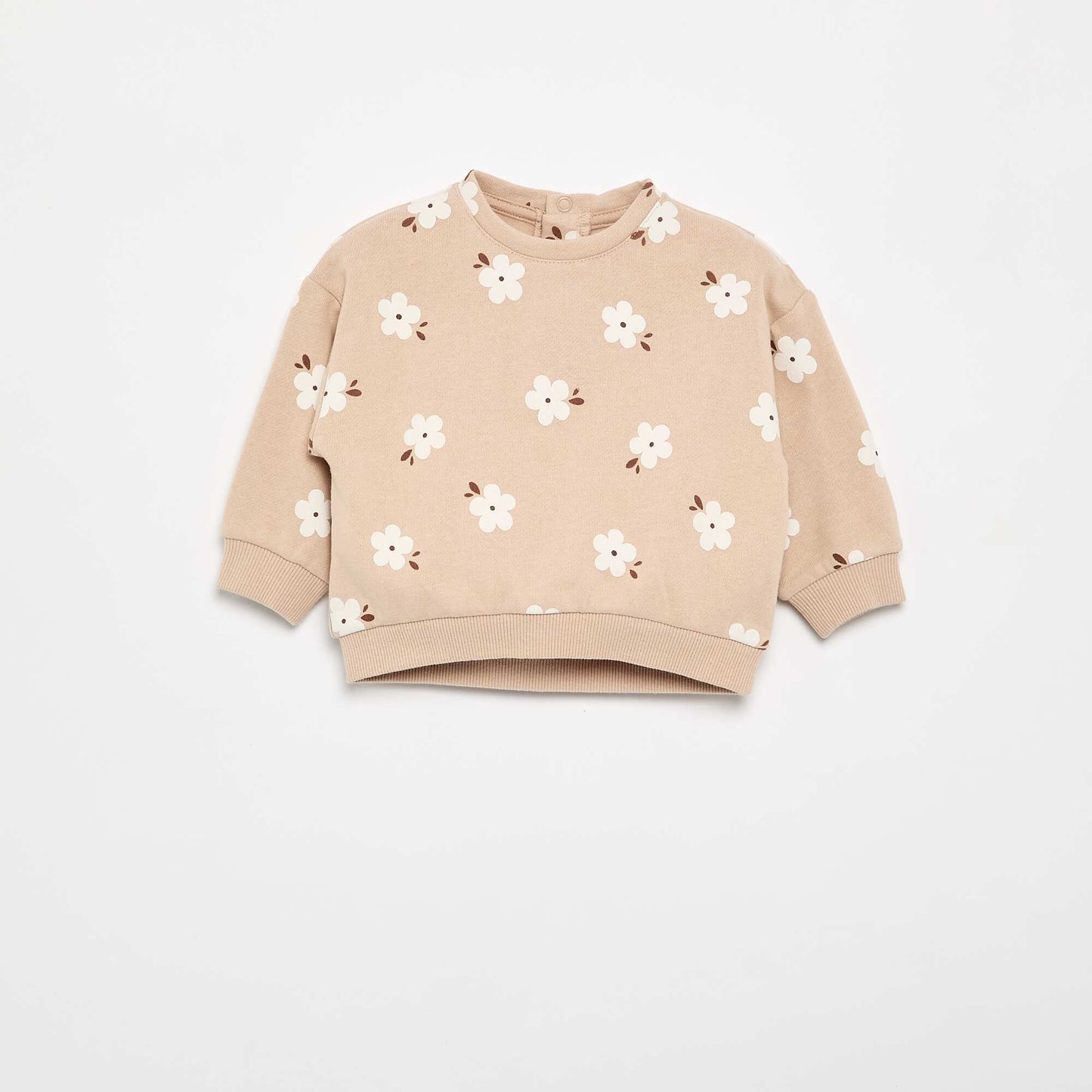Sweat à motif en molleton BEIGE