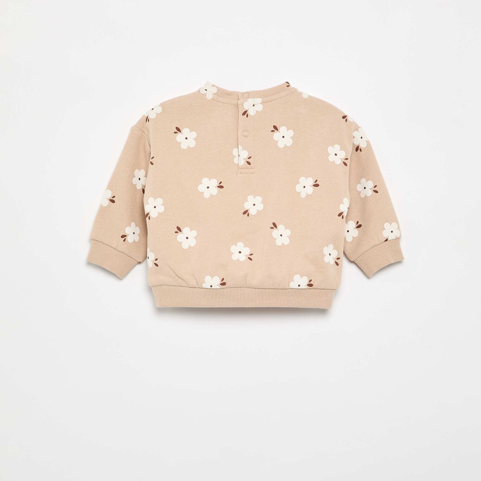 Sweat à motif en molleton BEIGE
