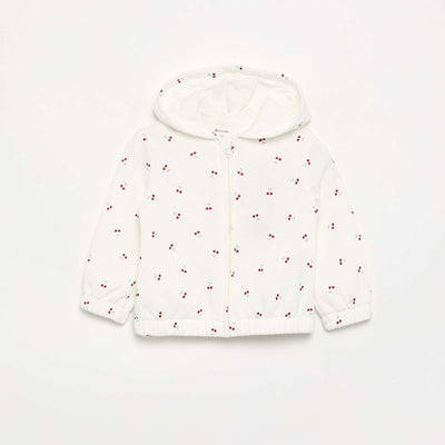 Sweat à capuche imprimé BLANC