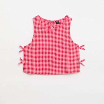 Blouse sans manches vichy ROSE